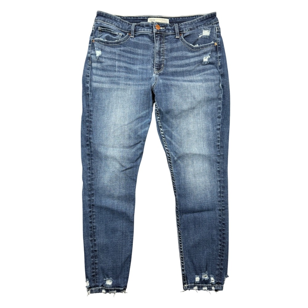 BKE Gabby Curvy Fit High Rise Ankle Skinny Jean Women 31 Distressed Blue Stretch